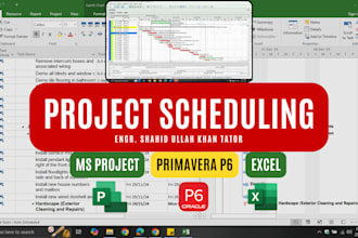 create schedule and gantt chart in excel and ms project