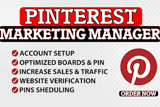create and optimize pins and boards as a pinterest marketing manager