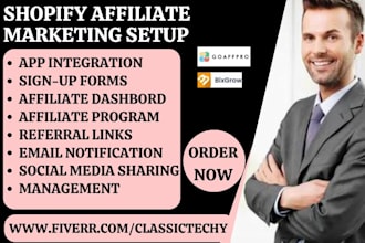 setup shopify affiliate marketing uppromote  goaffpro referrly bixgrow refersion