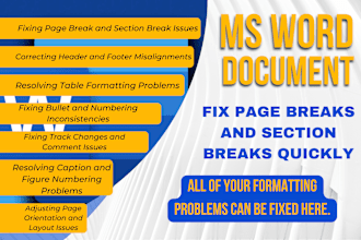 fix page breaks and section breaks in ms word documents