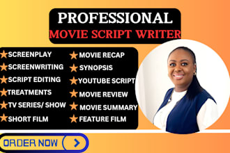 write movie script, screenplay, screenwriting, TV series writer, scriptwriting,