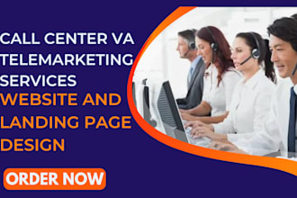 design call center virtual assistant telemarketing services website landing page