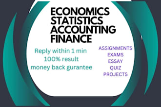 tutor finance, accounting test, course, quiz and assignment