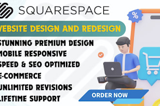 design, redesign and develop responsive squarespace website or ecommerce store