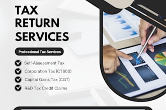 prepare self assessment, corporation tax, rxd claims, capital gains tax returns
