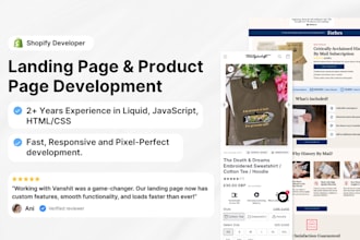 develop your shopify landing and product pages