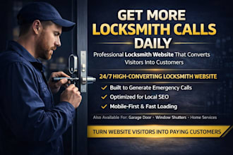 design SEO locksmith website garage door handyman website locksmith landing page