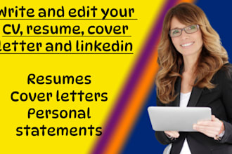 write and edit your CV, resume, cover letter and linkedin