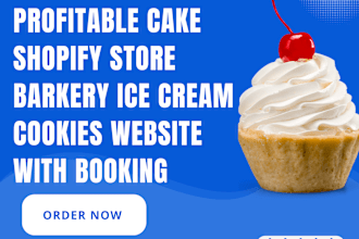 design profitable cake shopify store bakery ice cream website