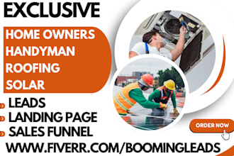generate home owners leads handyman roofing hvac plumbing solar landing page