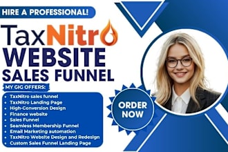 design taxnitro sales funnel landing page tax website finance website design