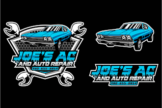 design automotive, auto detailing, auto repair, restoration, and car wash logo
