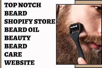 design beard oil shopify store barbershop website hair care beard care website
