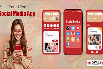 develop a social media app, chat app, app, live video app, video calling app