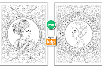 make custom children and adult coloring book pages for KDP