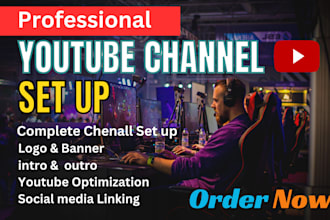 create a youtube channel, including a logo and cover art