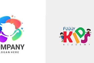 do design a fun colorful logo for kids toy stores daycare
