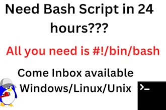 write bash, shell script in linux, unix in 24 hours