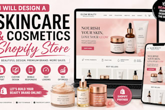design a skincare and skincare shopify store