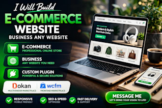 make custom plugin, ecommerce site design, multivendor wcfm dokan webshop build