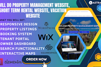 do property management website on wix, squarespace and wordpress