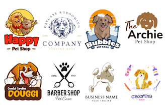 design dog grooming logo and flyer for your store or salon