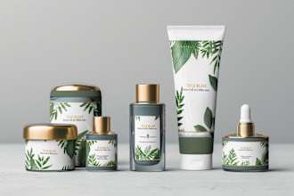 design cosmetic and skincare product label and packaging