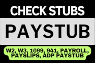 design  pay stubs, check stubs and salary slips stubs