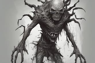 draw horror character illustration
