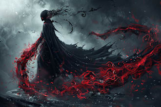 do a fantasy horror art illustration or dark