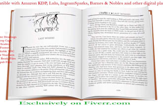 do book formatting for amazon KDP, ingramsparks, lulu and others