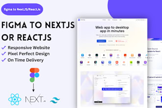 convert figma to next js or figma to react js website with tailwind