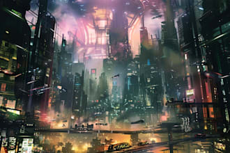 make cyberpunk futuristic city based on your idea