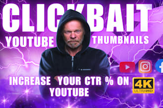make amazing and attractive clickbait youtube thumbnails design