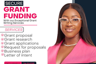 do grant research writing, grant proposal, grant application, business plan