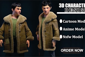 model 3d character rendering, cartoon character, for animation, dnd game stl fbx