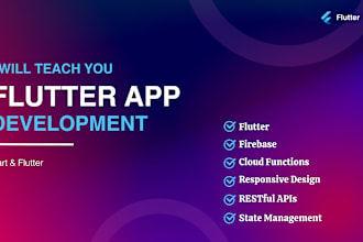 teach you mobile app development using flutter, dart and firebase