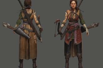3d aaa game character, 3d game asset, character for computer game in blender