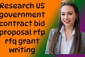 research US government contract bid proposal rfp rfq grant writing