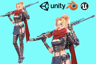 3d game character modeling, stylized 3d character rigging unreal engine unity 3d
