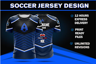 design custom sublimation esports and soccer jerseys design