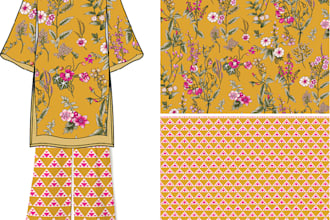 design seamless textile patterns and compose design