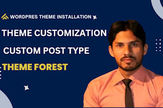 install and customize wp theme, upload content