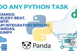 build django applications, rest apis, celery beats, pandas, numpy and database