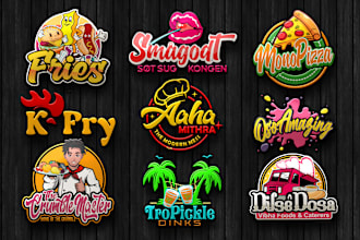 do restaurant, fastfood, BBQ, food truck and 3d food logo design