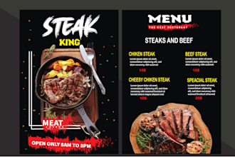 design professional catering menu card in 24 hours