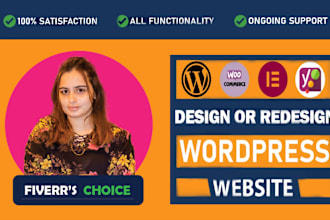design, redesign, create, recreate, clone, edit, fix or revamp wordpress website