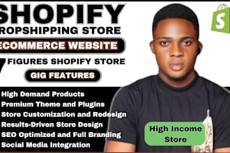 build shopify dropshipping store, shopify website, or ecommerce website