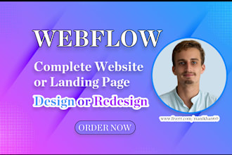 webflow landing page or website design or redesign