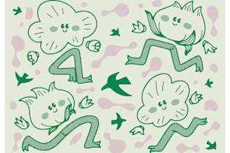 draw a vintage kawaii character for your project